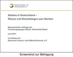 DHPV-Bevölkerungsbefragung zu „Sterben in Deutschland – Wissen und Einstellungen zum Sterben“